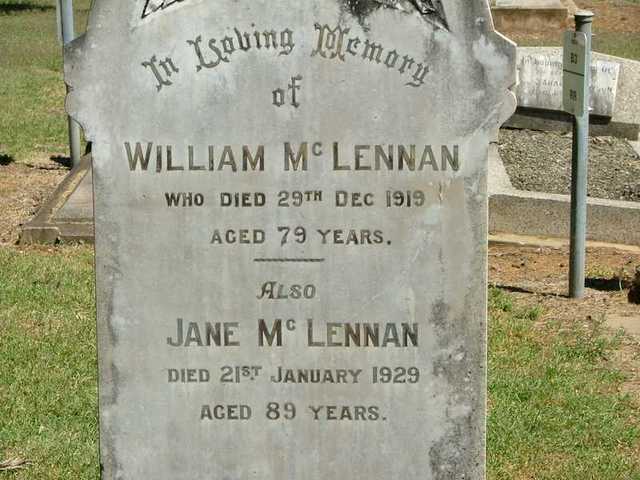 Photo of headstones/William McLennan 1840-1919 hdstn Tamworth